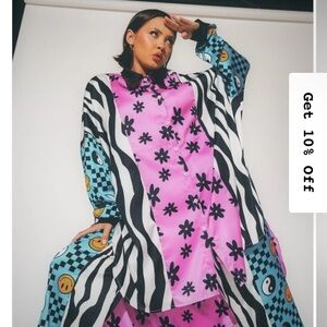 Dressed in LALA Collared Satin Playsuit in More is More